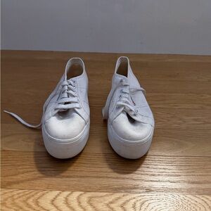 Superga White Platform Sneakers